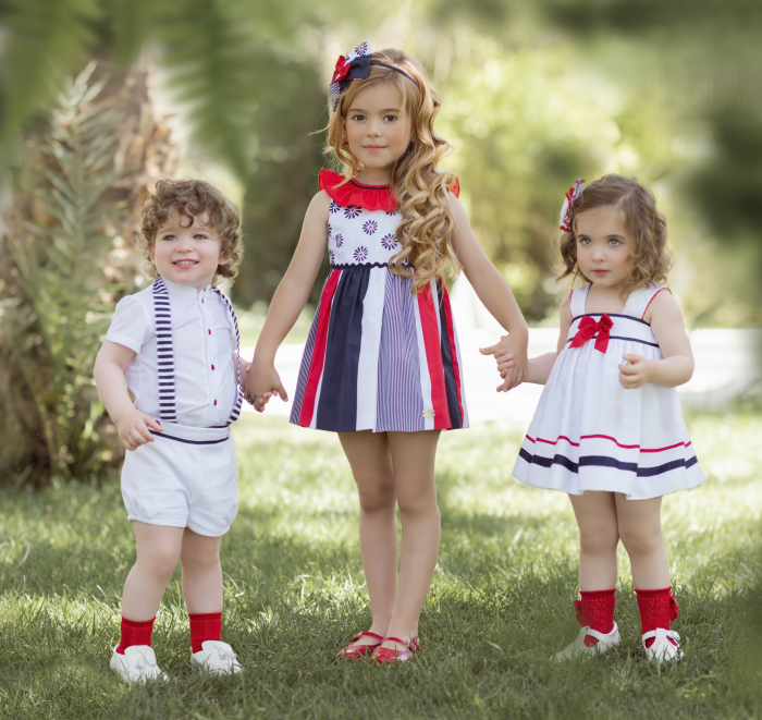 Rochita alba cu fundita rosie fete Miranda 5-8 ani [3]