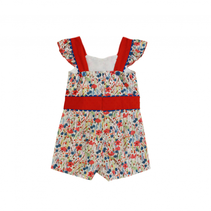 Salopeta fete rosie cu flori Miranda 8-14 ani [2]