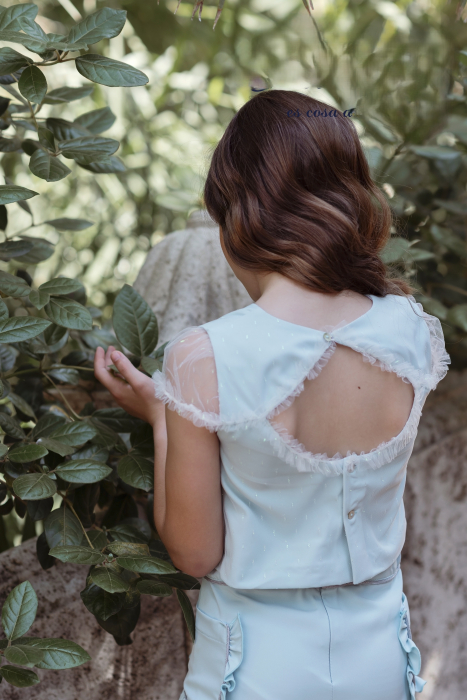 Top verde elegant cu tull fete 8 ani Miranda [4]