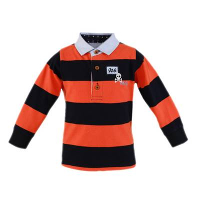 Baieți 2-18ani - Bluza Polo bebe baiat portocalie NelBlu 12 luni