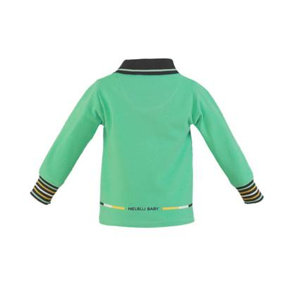 Bluza Polo bebe baiat verde cu logo NelBlu 24-30 luni [1]