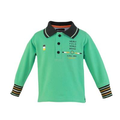 Baieți 2-18ani - Bluza Polo bebe baiat verde cu logo NelBlu 24-30 luni