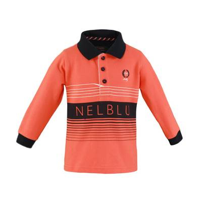 Baieți 2-18ani - Bluza Polo bebe baiat portocalie logo NelBlu 24 luni
