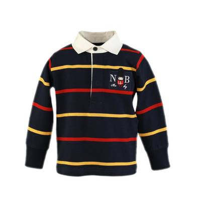 Haine - Bluza Polo cu dungi bebe baiat logo NelBlu 12 luni