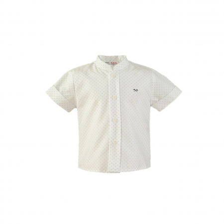 Cămăși - Camasa cu maneca scurta bebe baiat Alb Miranda 12-30 luni