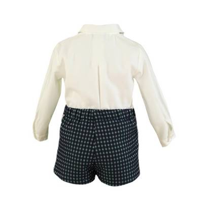 Camasa si pantaloni scurti carouri bebe baiat Miranda 24 luni [1]