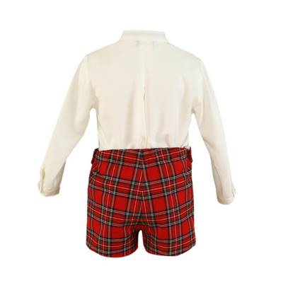Camasa si pantaloni scurti rosii bebe baiat Miranda 30 luni [1]