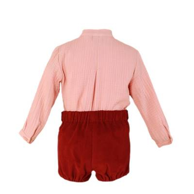 Camasa si pantaloni scurti rosii bebe baiat Miranda 24-30 luni [1]