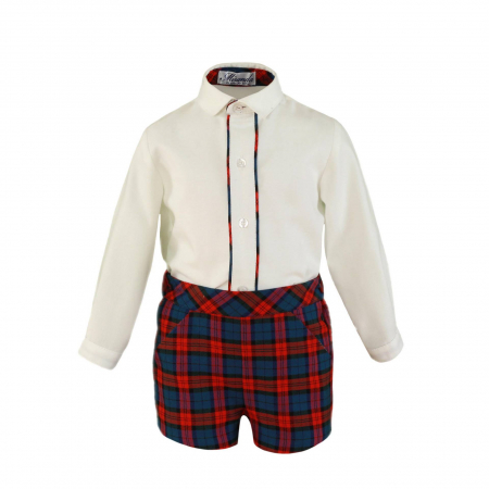 Baieți 2-18ani - Camasa si pantaloni scurti rosii bebe baiat Miranda 18-24 luni