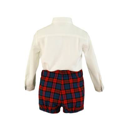 Camasa si pantaloni scurti rosii bebe baiat Miranda 18-24 luni [1]