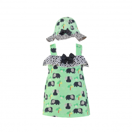 Haine - Costum de baie fetite cu bretele si imprimeu elefanti Miranda