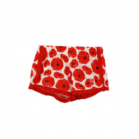 Pantaloni scurți - Pantaloni scurti fete Miranda Alb cu maci 6 ani