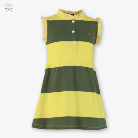 Haine - Rochie cu dungi verzi si galbene