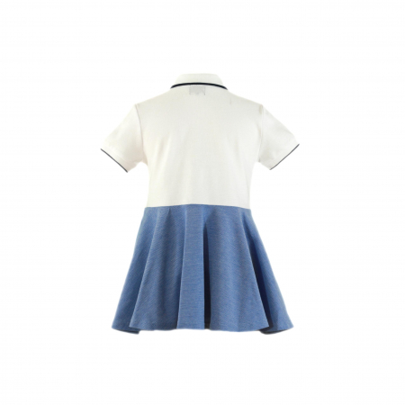 Rochie alb cu albastru cu guler polo 4-14 ani NelBlu [1]