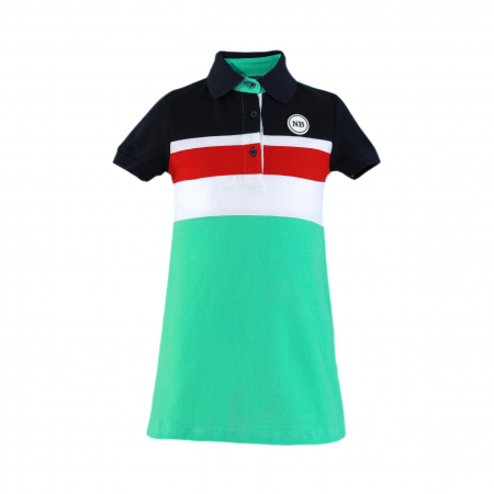 Haine - Rochie fete verde 6 ani cu logo NelBlu