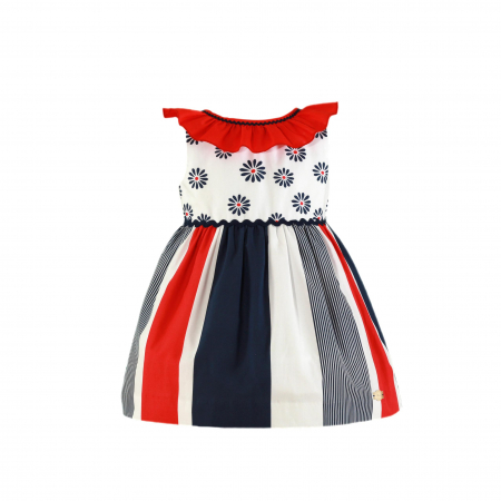 Rochita alba cu albastru fete 5-6 ani Miranda