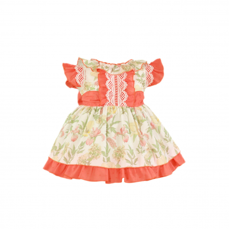 Haine - Rochita Portocalie cu fundita fete Miranda 4-8 ani