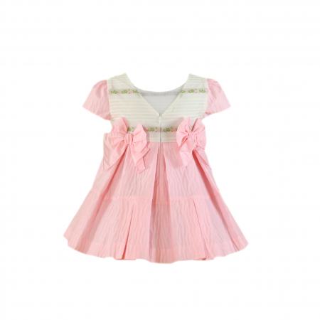 Rochita alb cu roz cu fundite si dantela 2 ani Miranda [1]