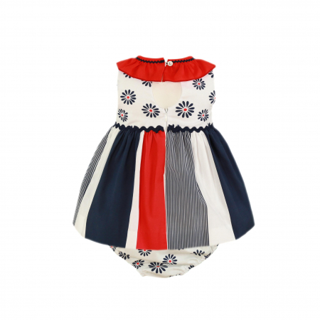 Rochita alba cu albastru și rosu bebe fetita 18-24 luni Miranda [1]