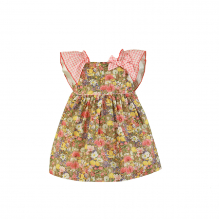 Bebe Fetițã - Rochita fete Miranda Portocaliu si maro 30 de luni