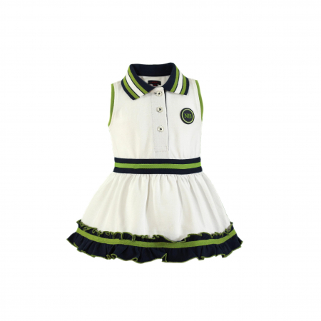 Haine - Rochita alb cu albastru bebe fetita Miranda 12 luni