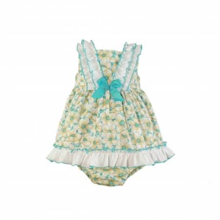 Bebe Fetițã - Rochita cu chilotel alba cu albastru fetita Miranda