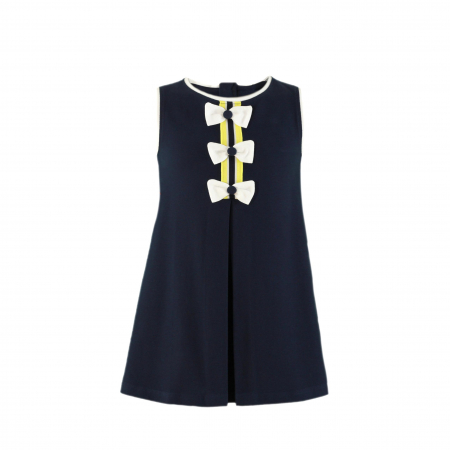 Haine - Rochie fete albastra cu fundite NelBlu