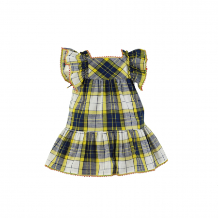 Bebe Fetițã - Rochita galbena cu alb și albastru bebe fetita Miranda