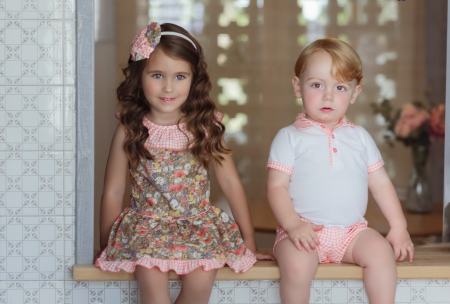 Rochita cu chilotel cu volanase portocalie și maro bebe fetita 12-18 luni Miranda [3]