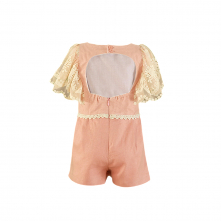 Salopeta roz cu dantela si spatele gol fete 4-5 ani Miranda [1]