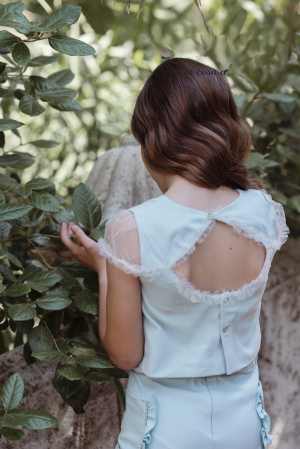 Top verde elegant cu tull fete 8 ani Miranda [3]