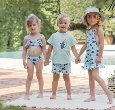 Tricou baieti cu logo Miranda Verde cu elefanti 2-8 ani [2]