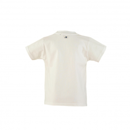 Tricou baieti Miranda Alb cu dungi orizontale albastre si galbene 4-8 ani [1]