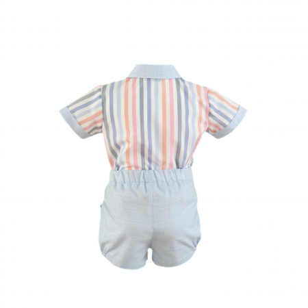 Tricou cu pantaloni scurti albastru bebe baiat Miranda [1]