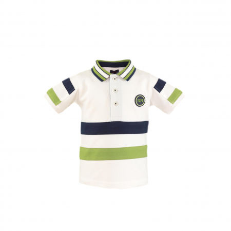 Bebe Bãiat - Tricou Polo cu dunga albastru si verde