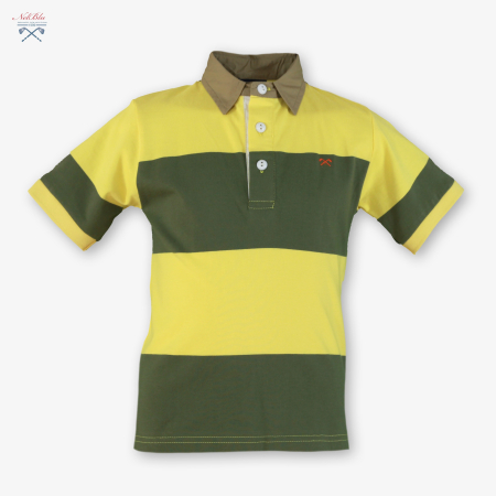 Tricouri Polo - Tricou Polo cu dungi verzi si galbene