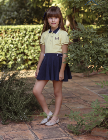 Tricouri Polo fete Galben cu albastru si logo NelBlu [3]