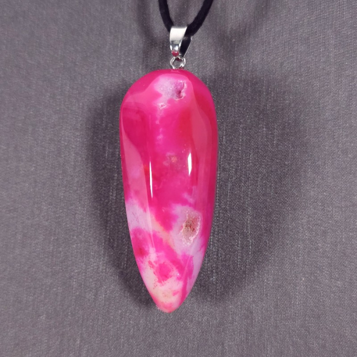 Agat roz magenta mare pandantiv [3]