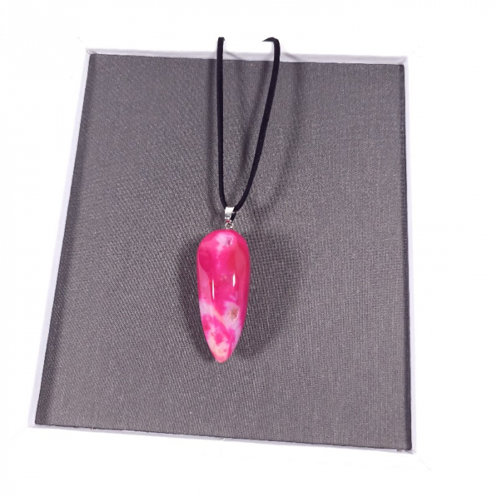 Agat roz magenta mare pandantiv [4]