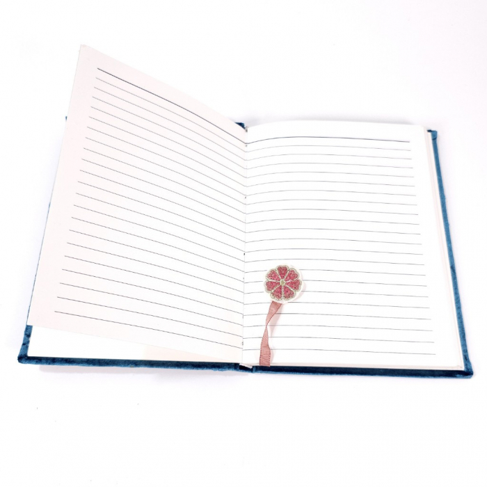 Agenda nedatata cu coperta de catifea cu model floral [4]