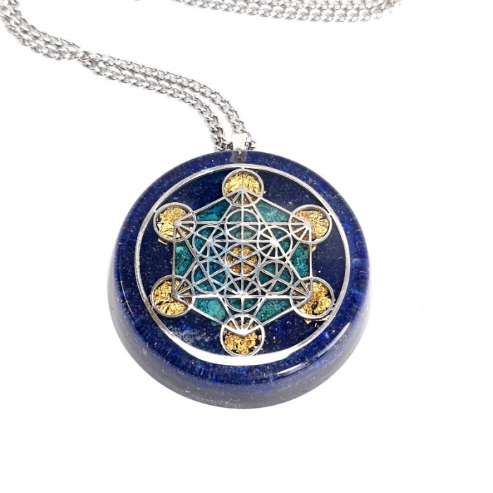 Medalion Cubul lui Metatron cu fenacit, realizat de Elvero [3]