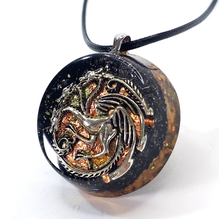 Amuleta dragon trei capete uroboros orgon [4]