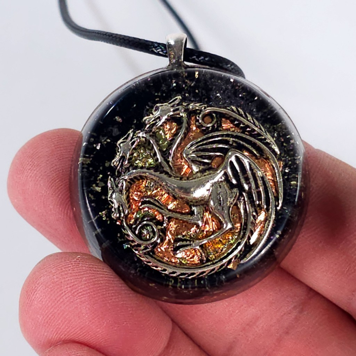 Amuleta dragon trei capete uroboros orgon [5]