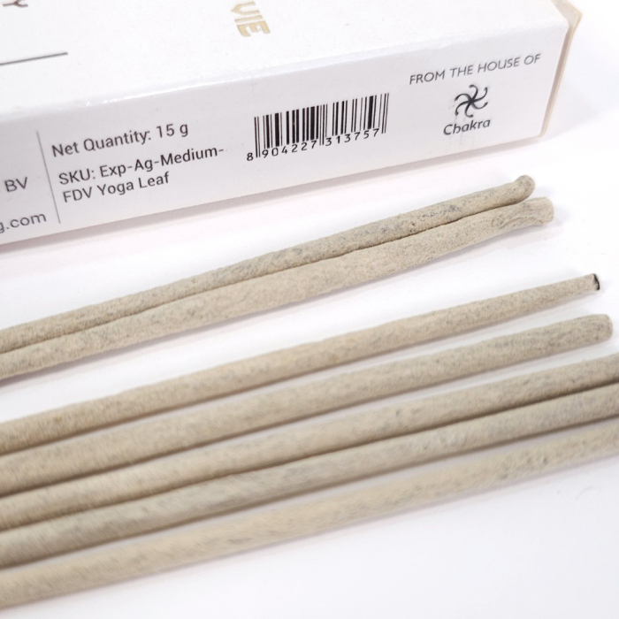 Bețișoare parfumate Fleur de Vie Yoga Leaf, cutie albă, 10 bețe, tijă bambus [2]