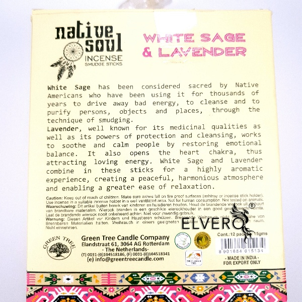 Betisoare parfumate Green Tree White Sage and Lavender, Native Soul [5]