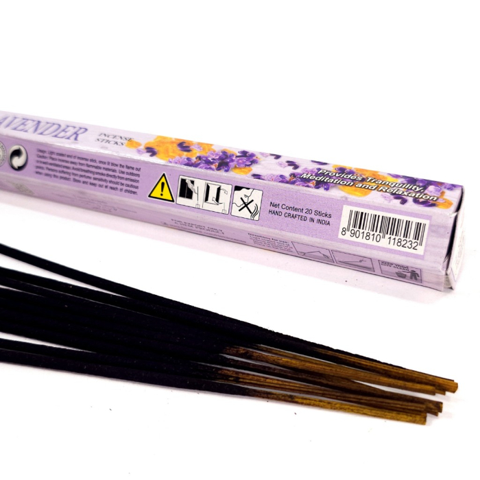 Bețișoare parfumate HEM Copal Lavender 20 buc cutie hexagonală lavandă tămâie India [4]