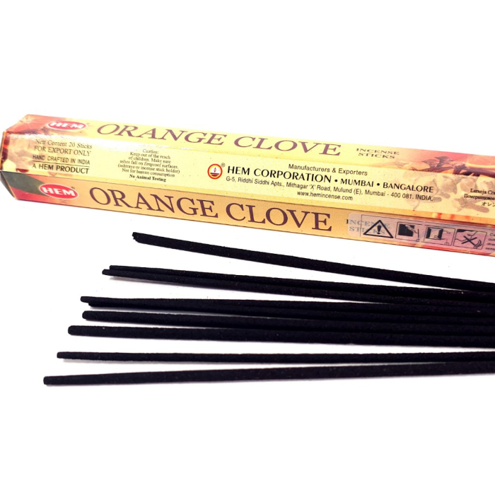Bețișoare parfumate HEM Orange Clove cutie hexagonală 20 buc aromă portocală cuișoare [2]