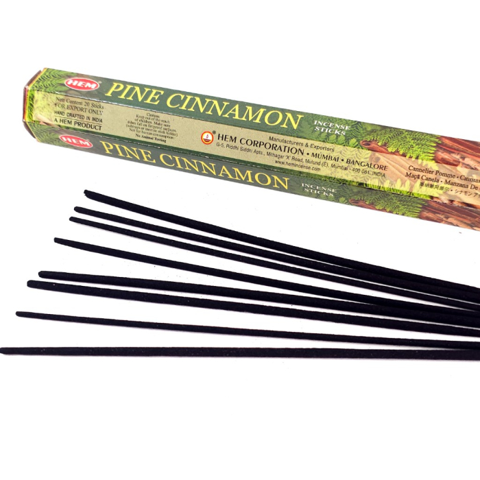 Bețișoare parfumate HEM Pine Cinnamon cutie hexagonală 20 bucăți aromă pin scorțișoară India [2]
