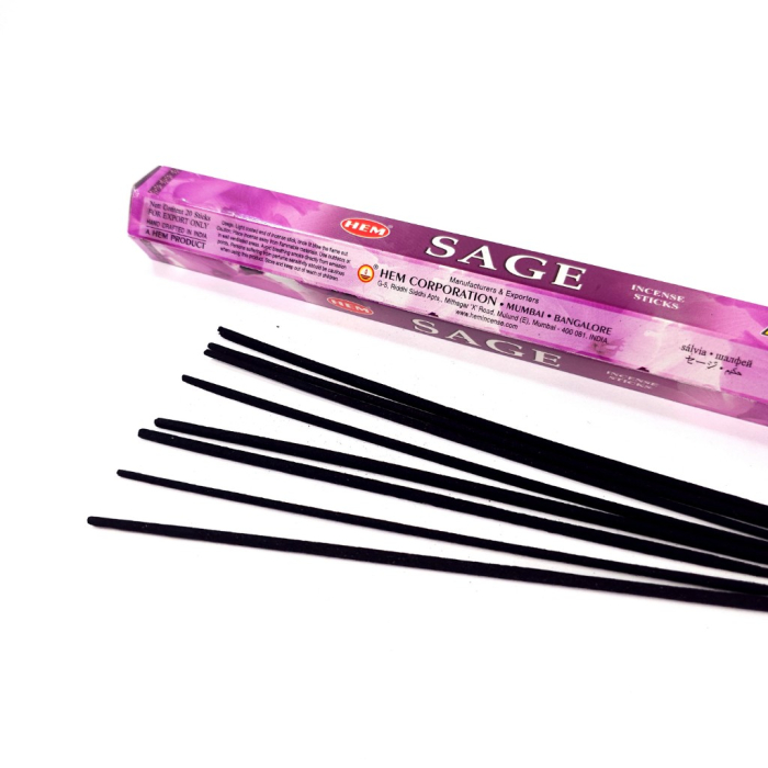 Bețișoare parfumate HEM Sage, cutie hexagonală 20 buc, aromă salvie purificatoare [2]