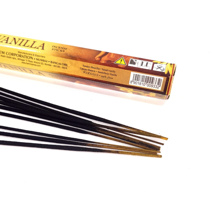 Bețișoare parfumate HEM Sandal Vanilla cutie hexagonală 20 buc aromă santal vanilie [5]